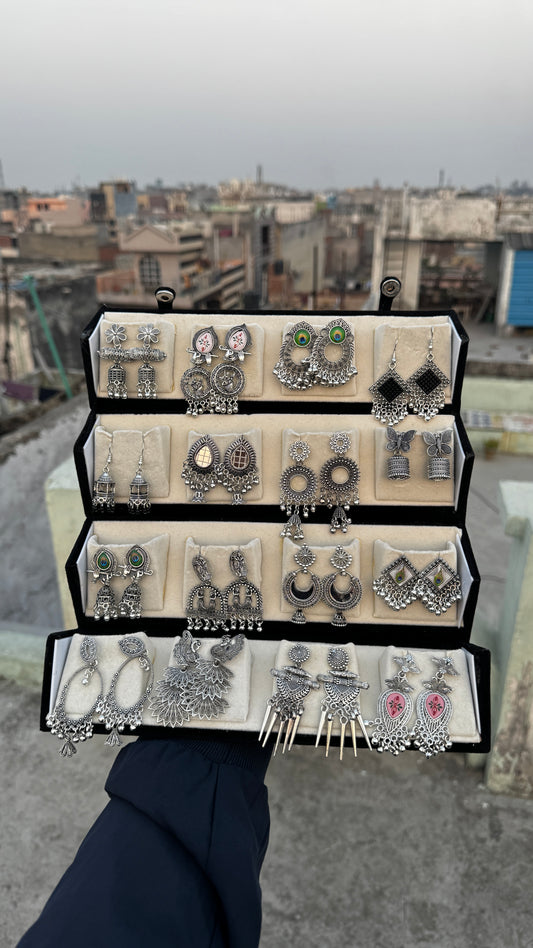 Jhumka Earrings Set for Women | Ethnic Tribal Designer Earrings Combo