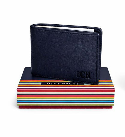 Premium Dark Navy Blue Leather Men’s Wallet  | Card & ID Holder | Stylish & Durable