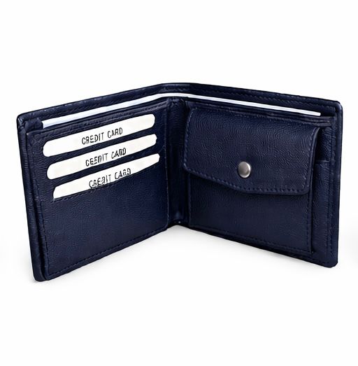 Premium Dark Navy Blue Leather Men’s Wallet  | Card & ID Holder | Stylish & Durable