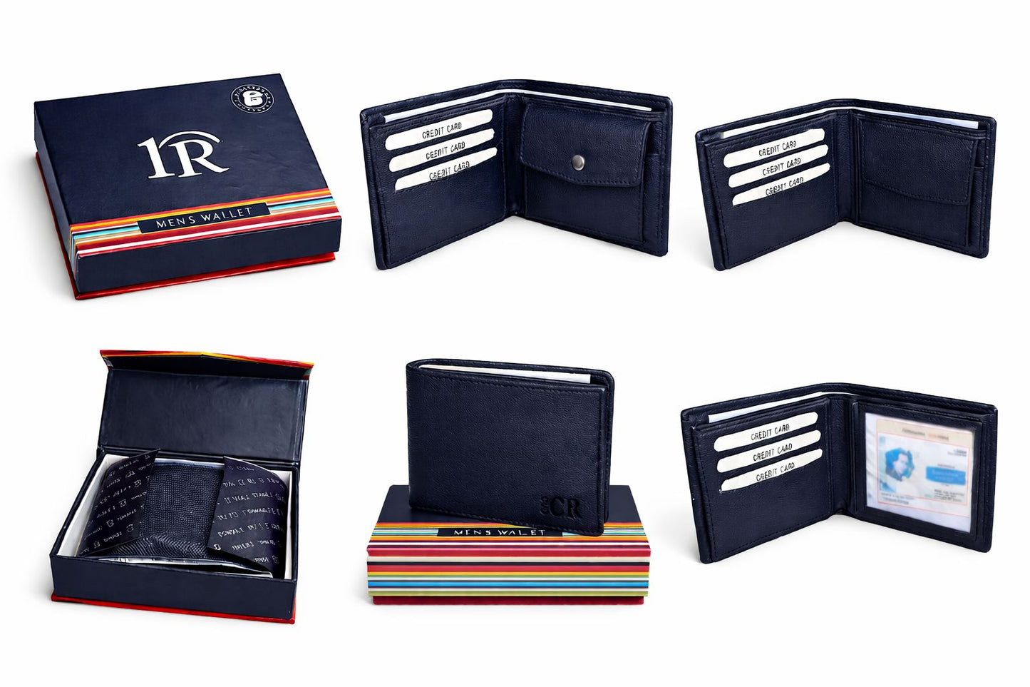 Premium Dark Navy Blue Leather Men’s Wallet  | Card & ID Holder | Stylish & Durable