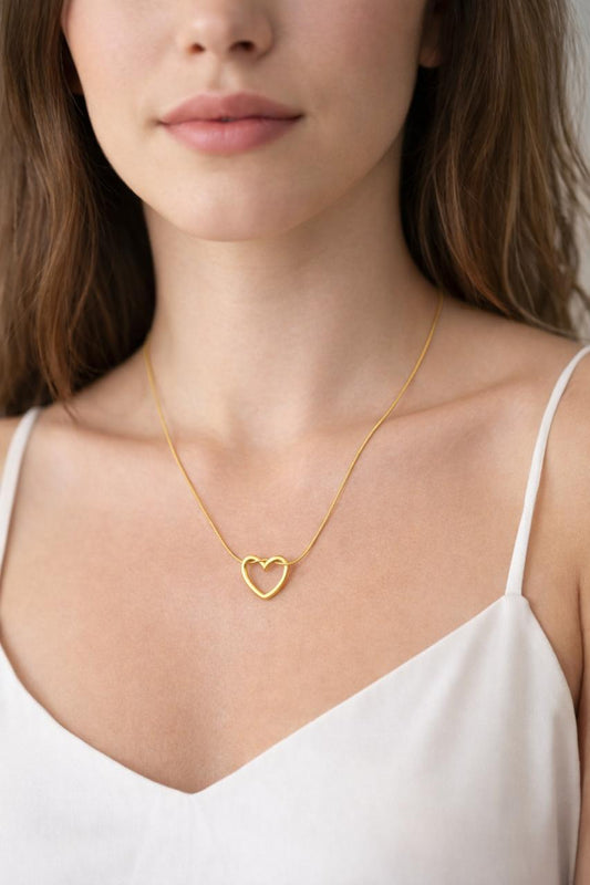 Elegant Gold Heart Pendant Necklace for Women | Minimal Love Design