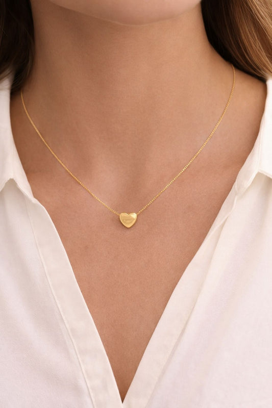 Elegant Gold Heart Pendant Necklace for Women | Minimal Love Design