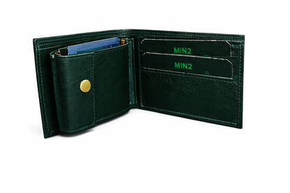 MIN2 Dark Green Premium Men’s  Wallet | Stylish, Compact & Durable