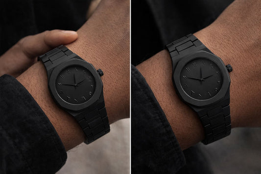 Matte Black Dial Wrist Watch with Modern Design