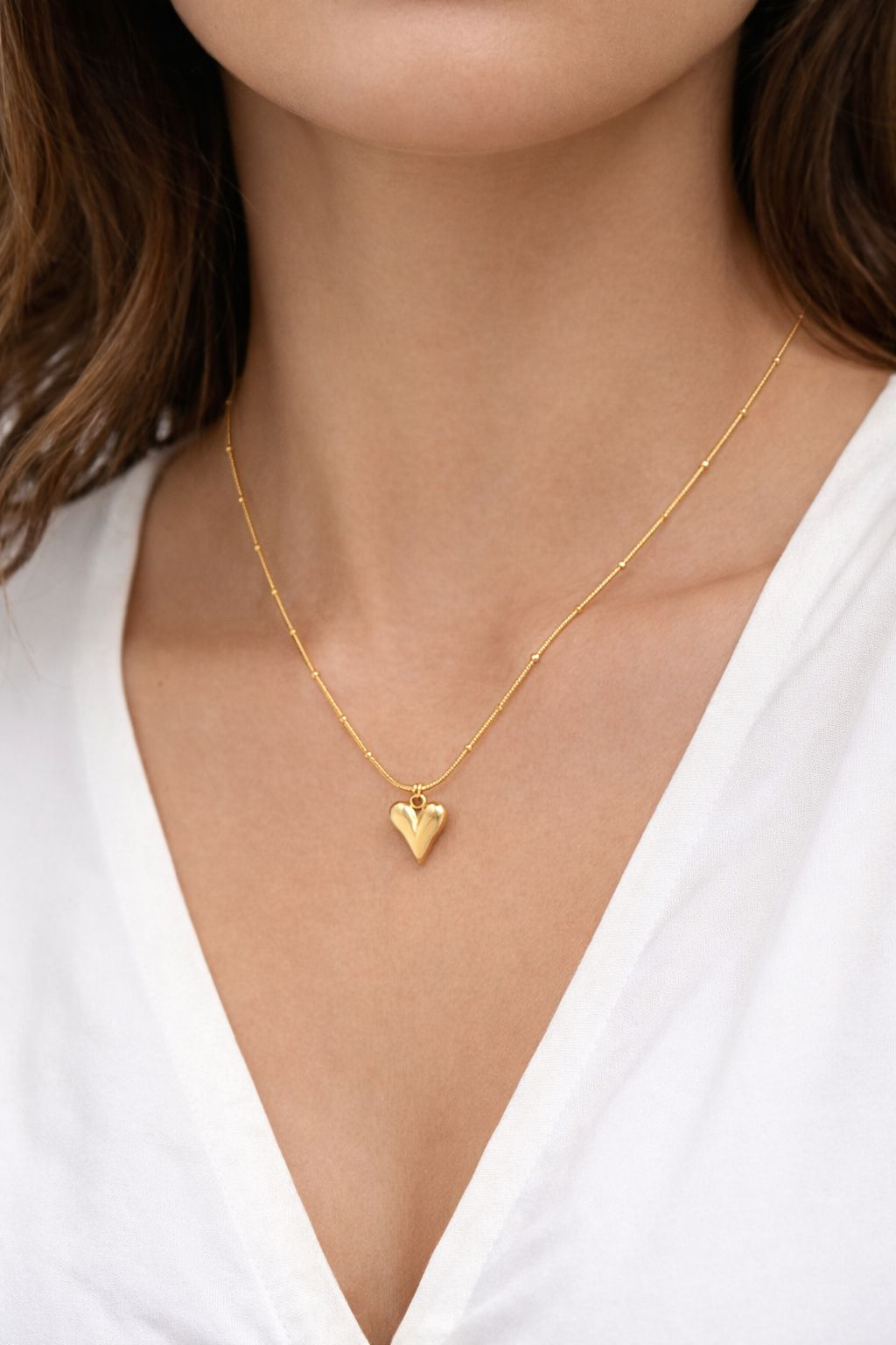Elegant Gold Heart Pendant Necklace | Minimal & Everyday Wear