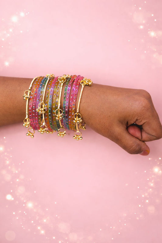 16 Pcs Colorful Bangles Set for Women (Single Hand) | Stylish Party & Daily Wear