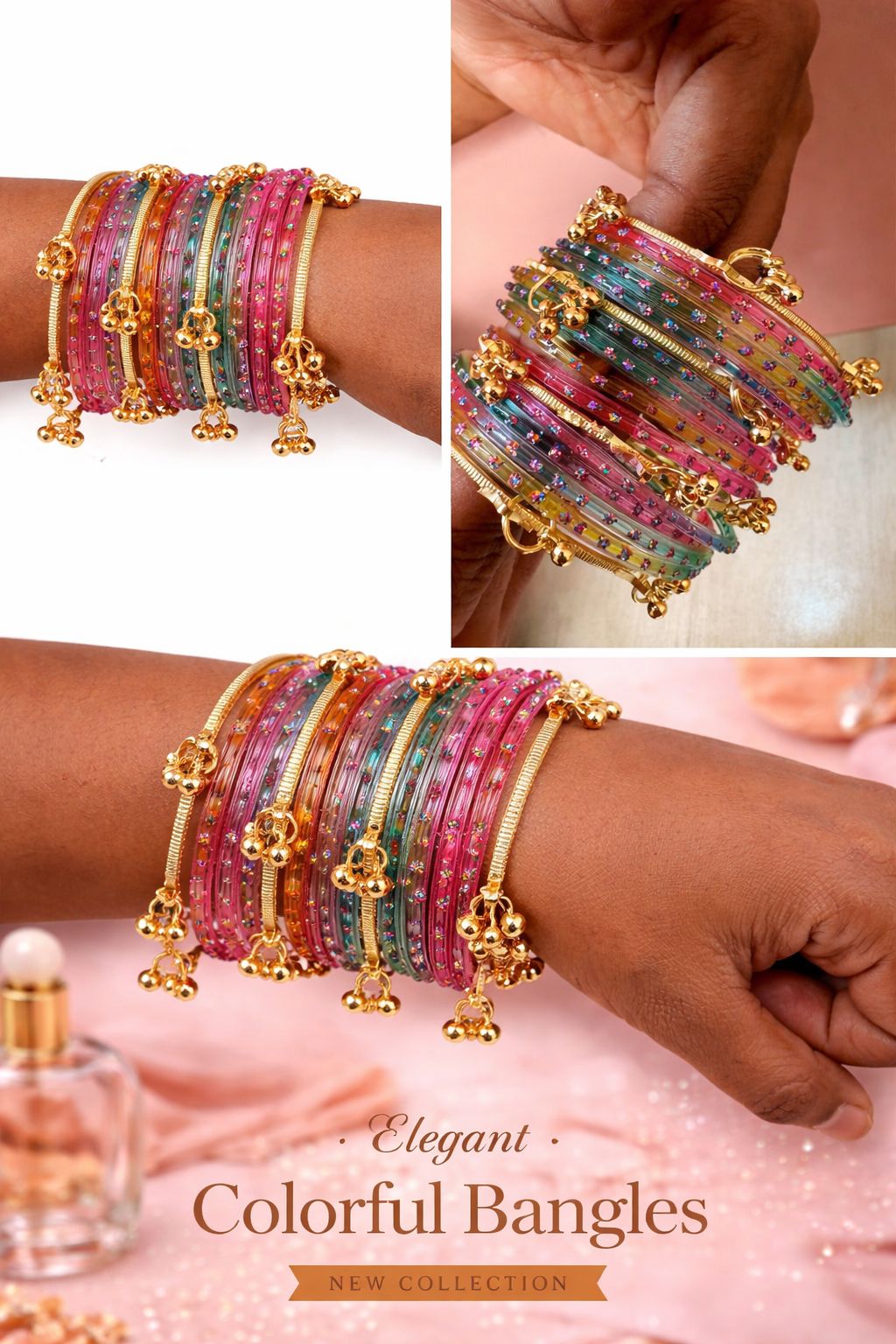 16 Pcs Colorful Bangles Set for Women (Single Hand) | Stylish Party & Daily Wear