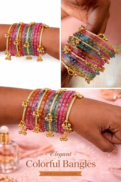 16 Pcs Colorful Bangles Set for Women (Single Hand) | Stylish Party & Daily Wear